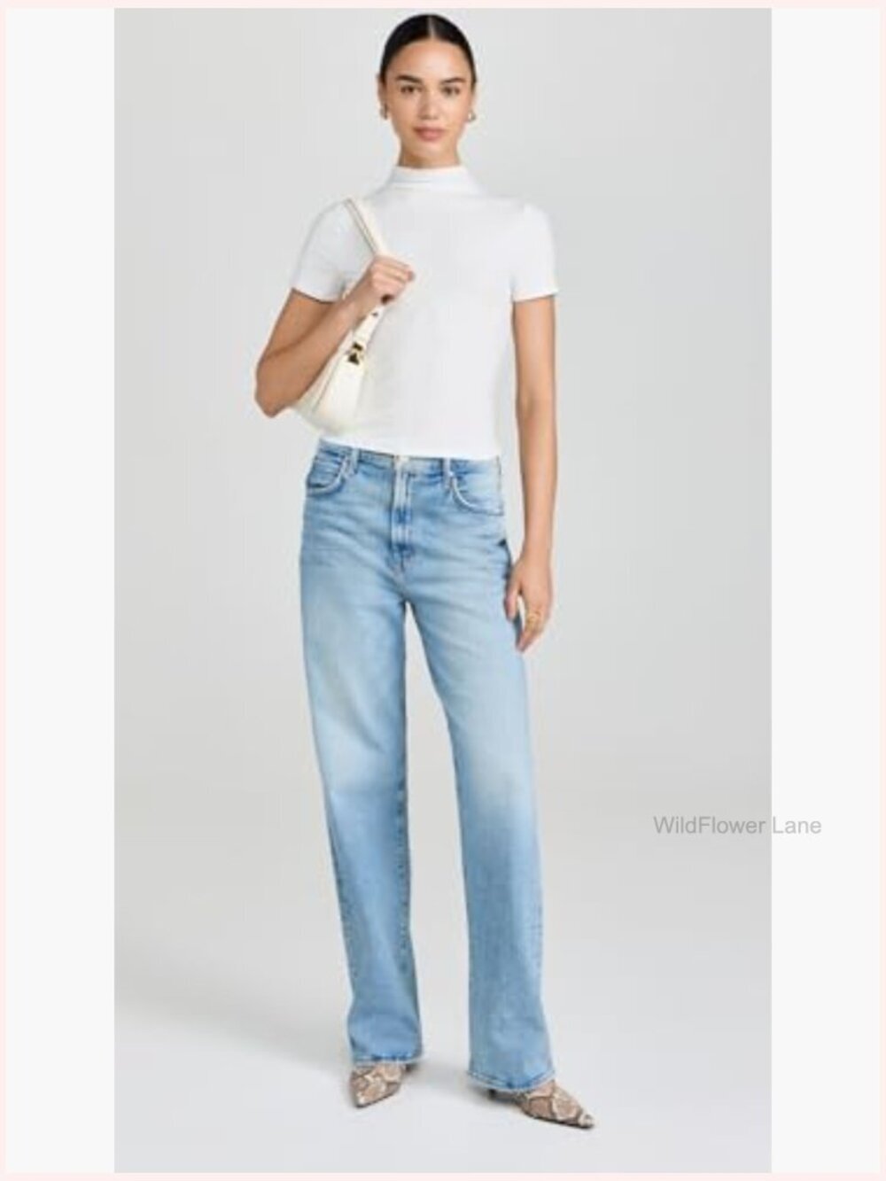 Lightweight Modal Ribbed Knit Mock Neck T-Shirt - Picture 5 of 6